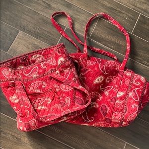 Vera Bradley Large Duffle and Tote (Red/Burgandy)